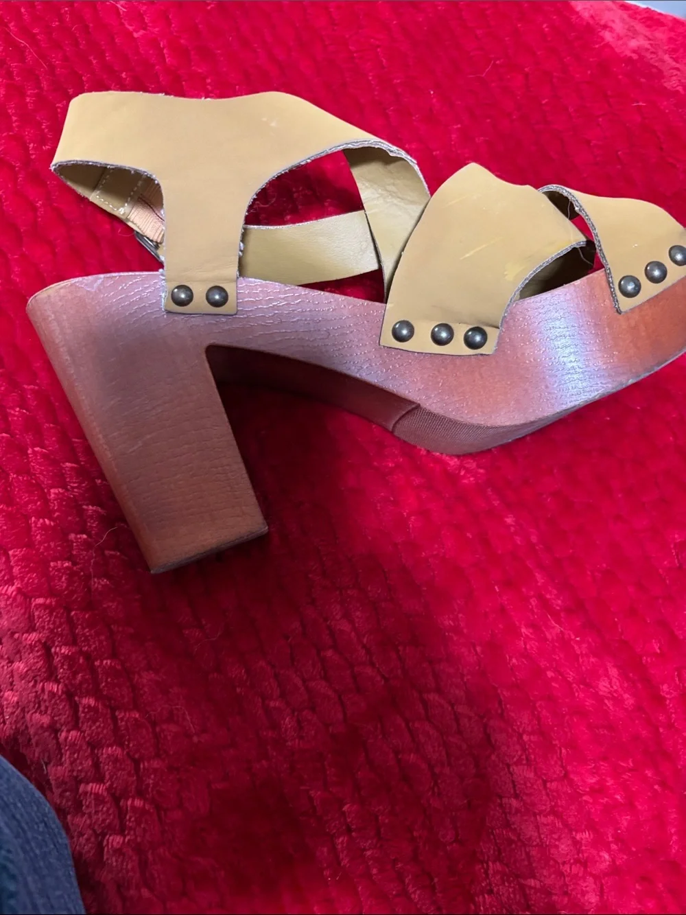 Madden Girl Yellow Studded Platform Sandals